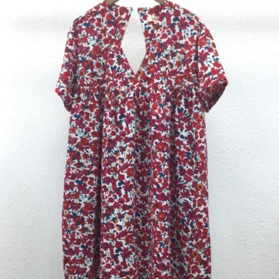 K132 - Robe-short Maelle Liberty - rouge - 48