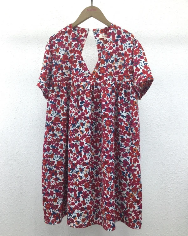 K132 - Robe-short Maelle Liberty - rouge - 48