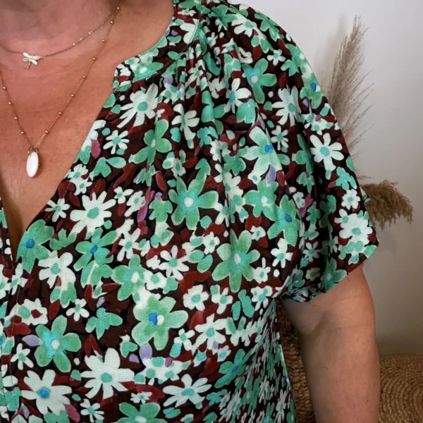 Z747- Top Christy Fleuri (T44-T52) đ - vert - 52