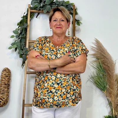 Z747- Top Christy Fleuri (T44-T52) đ - orange - 52