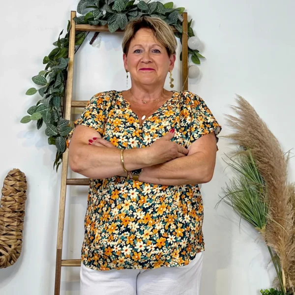 Z747- Top Christy Fleuri (T44-T52) đ - orange - 52