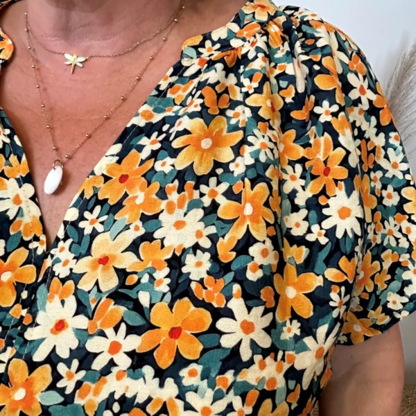 Z747- Top Christy Fleuri (T44-T52) đ - orange - 52