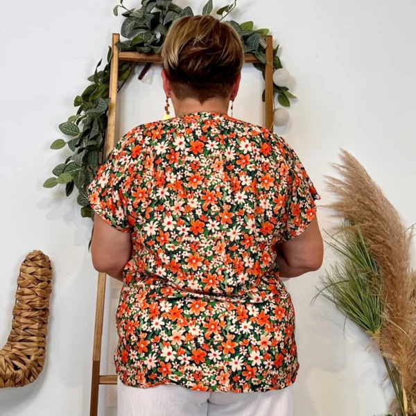 Z747- Top Christy Fleuri (T44-T52) đ - rouge - 52