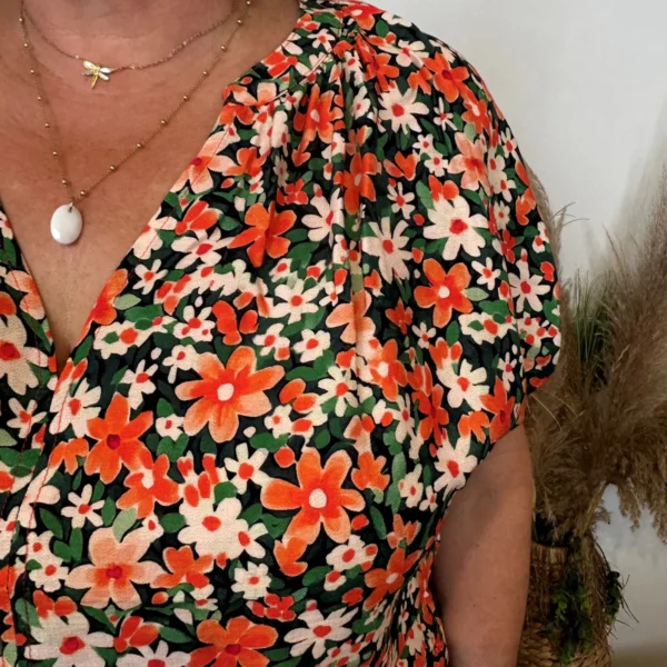 Z747- Top Christy Fleuri (T44-T52) đ - rouge - 52