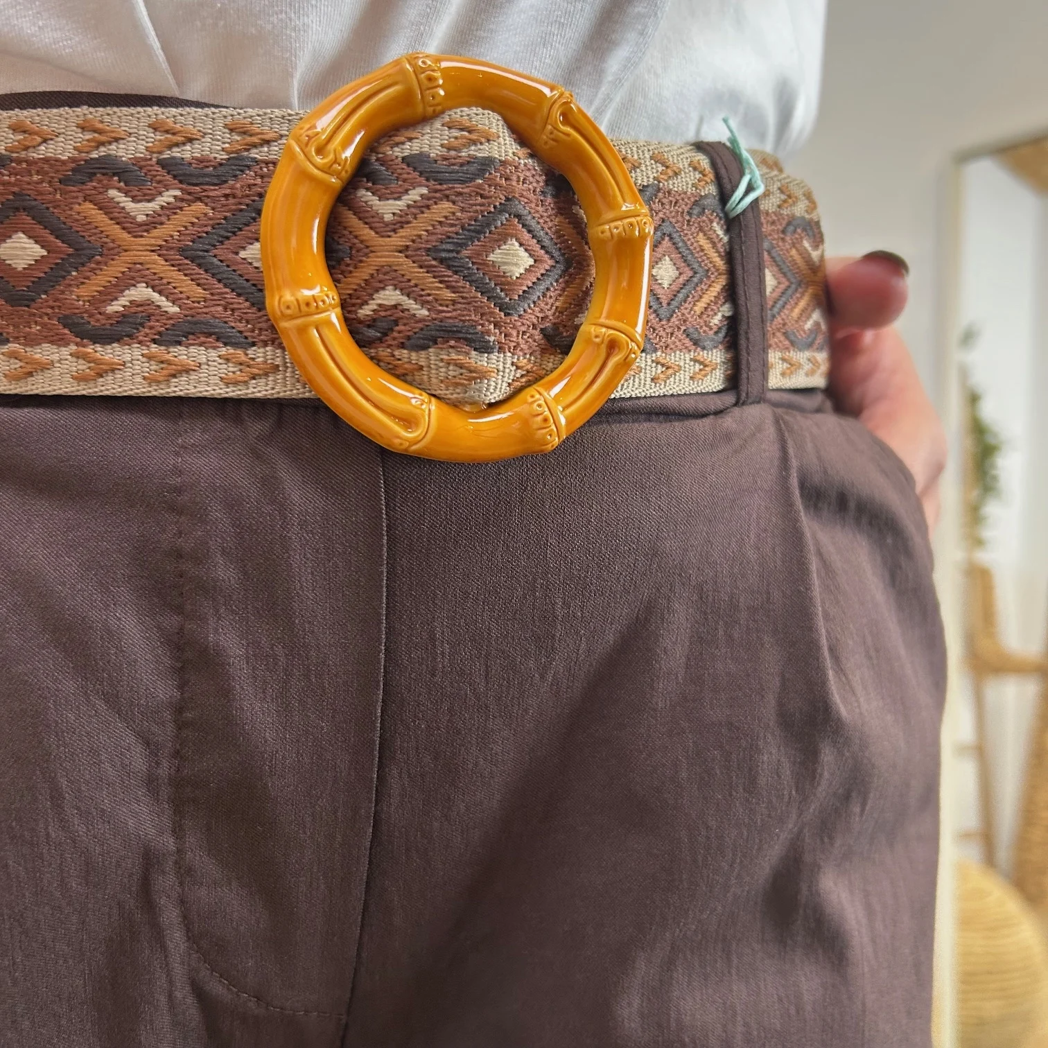 L750- Pantalon fuseau (TU) - marron - taille-unique