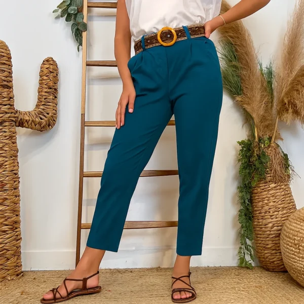 L750- Pantalon fuseau (TU) - bleu-canard - taille-unique