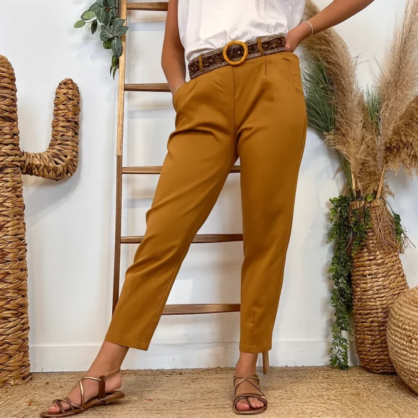 L750- Pantalon fuseau (TU) - camel - taille-unique