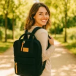 Sac à dos velours côtelé - Flora & Co - noir - sans-taille