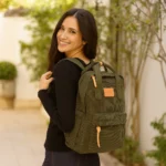 Sac à dos velours côtelé - Flora & Co - kaki - sans-taille