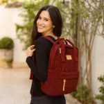 Sac à dos velours côtelé - Flora & Co - bordeaux - sans-taille