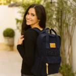 Sac à dos velours côtelé - Flora & Co - marine - sans-taille
