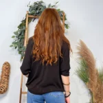 Pull femme maille fine col V « Tendance » - marron - taille-unique