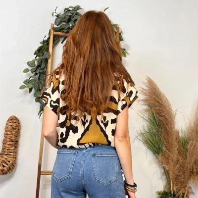 K137- Chemise "Marbrée" (Tu) 🇮🇹 - moutarde - taille-unique