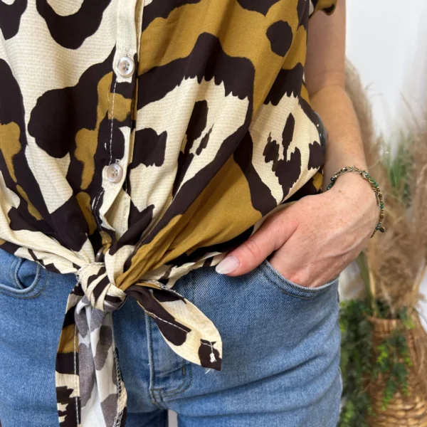 K137- Chemise "Marbrée" (Tu) 🇮🇹 - moutarde - taille-unique