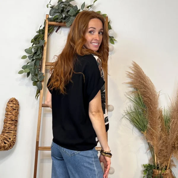 K129- Tunique Broderie anglaise (Tu) 🇮🇹 - noir - taille-unique