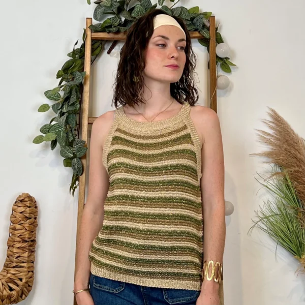 I944 - Débardeur Lurex (Tu) - kaki - taille-unique