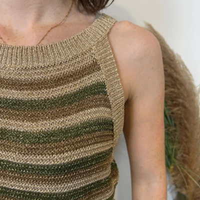 I944 - Débardeur Lurex (Tu) - kaki - taille-unique
