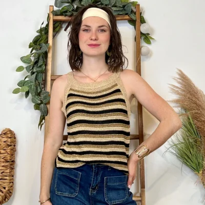 I944 - Débardeur Lurex (Tu) - noir - taille-unique