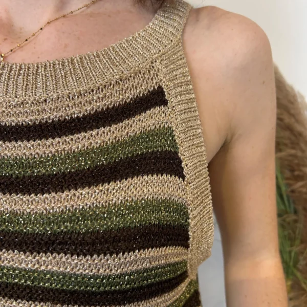 I944 - Débardeur Lurex (Tu) - kaki - taille-unique