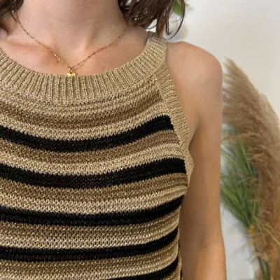 I944 - Débardeur Lurex (Tu) - noir - taille-unique