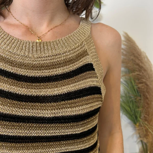 I944 - Débardeur Lurex (Tu) - noir - taille-unique