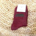 Chaussettes paillettes "Maman d'Amour" - bordeaux - sans-taille