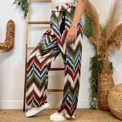 L755- Pantalon ZigZag (TU) - kaki - taille-unique