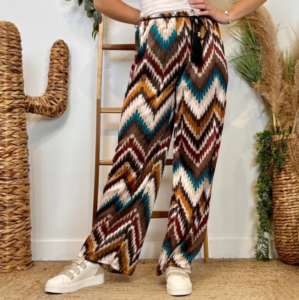 L755- Pantalon ZigZag (TU) - marron - taille-unique