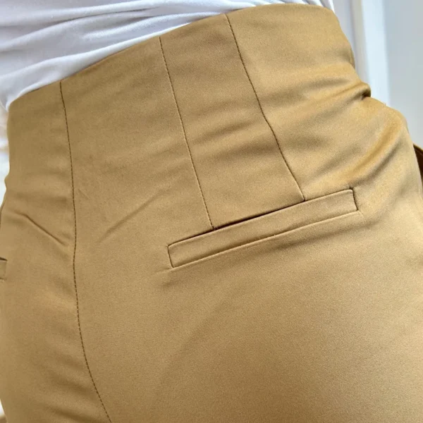 L748- Pantalon Tailleur Taille Haute (T36-T40) - camel - 40