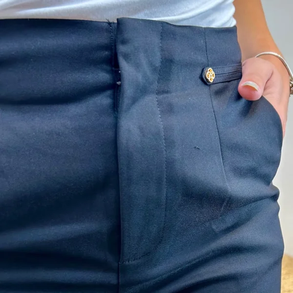 L748- Pantalon Tailleur Taille Haute (T36-T40) - noir - 40