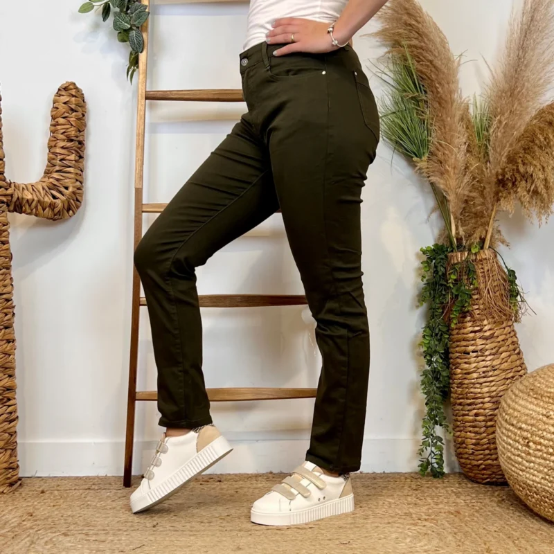 Jean droit femme kaki - VOGGO - kaki - 44