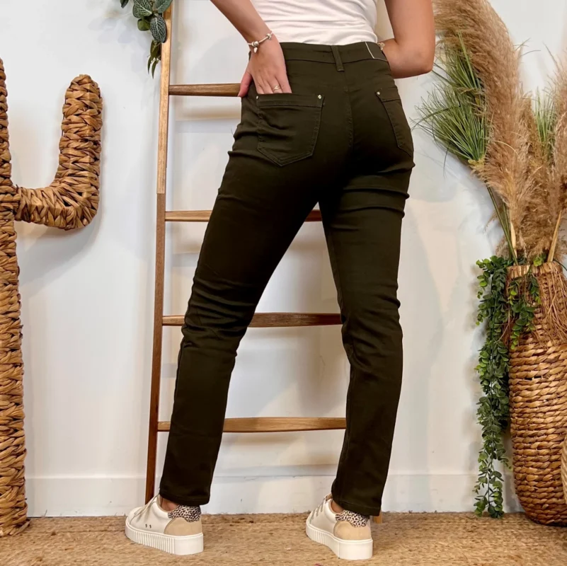 Jean droit femme kaki - VOGGO - kaki - 44