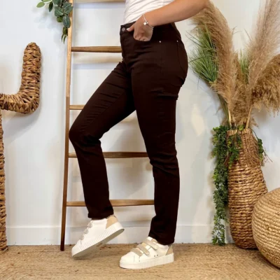 N015- Jean Slim Voggo (T36-T44) - marron - 44