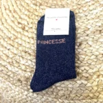 Chaussettes paillettes "Princesse" - marine - sans-taille