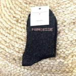 Chaussettes paillettes "Princesse" - noir - sans-taille