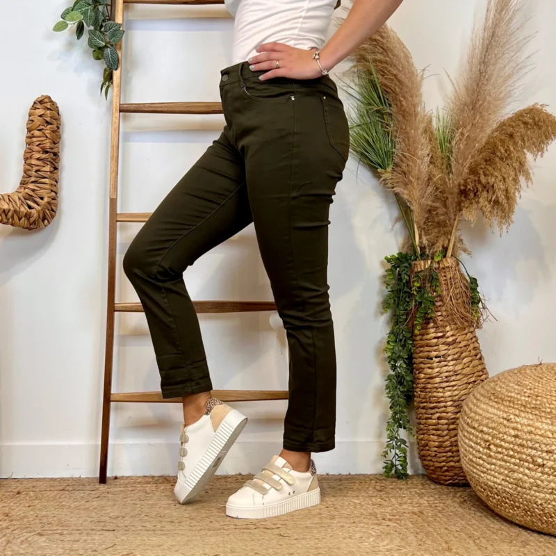 Jean 7/8ème à revers kaki - VOGGO - kaki - 44