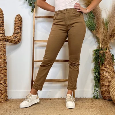 M985- Jean 7/8ème Voggo (T36-T44) - taupe - 44