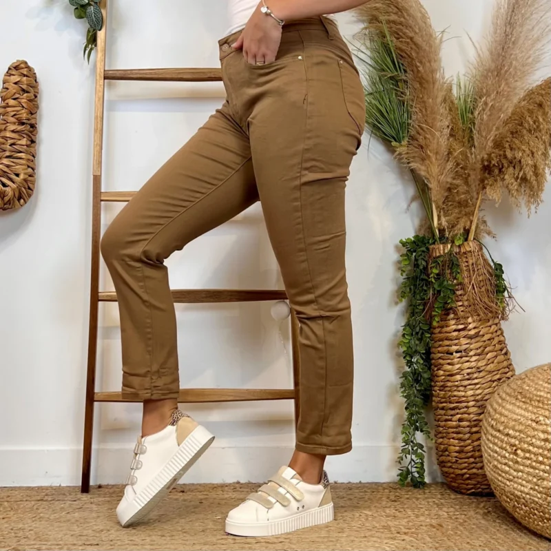 Jean VOGGO Tendance 7/8ème – Femme - taupe - 44