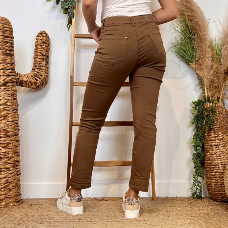 Jean 7/8ème à revers camel - VOGGO - camel - 44