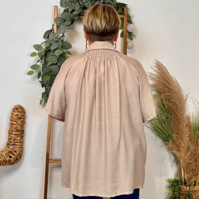 Z289- Chemise manches courtes (Gt) 🇮🇹 - beige - taille-unique-grande-taille