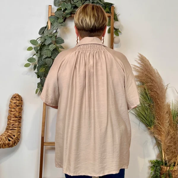 Z289- Chemise manches courtes (Gt) 🇮🇹 - beige - taille-unique-grande-taille