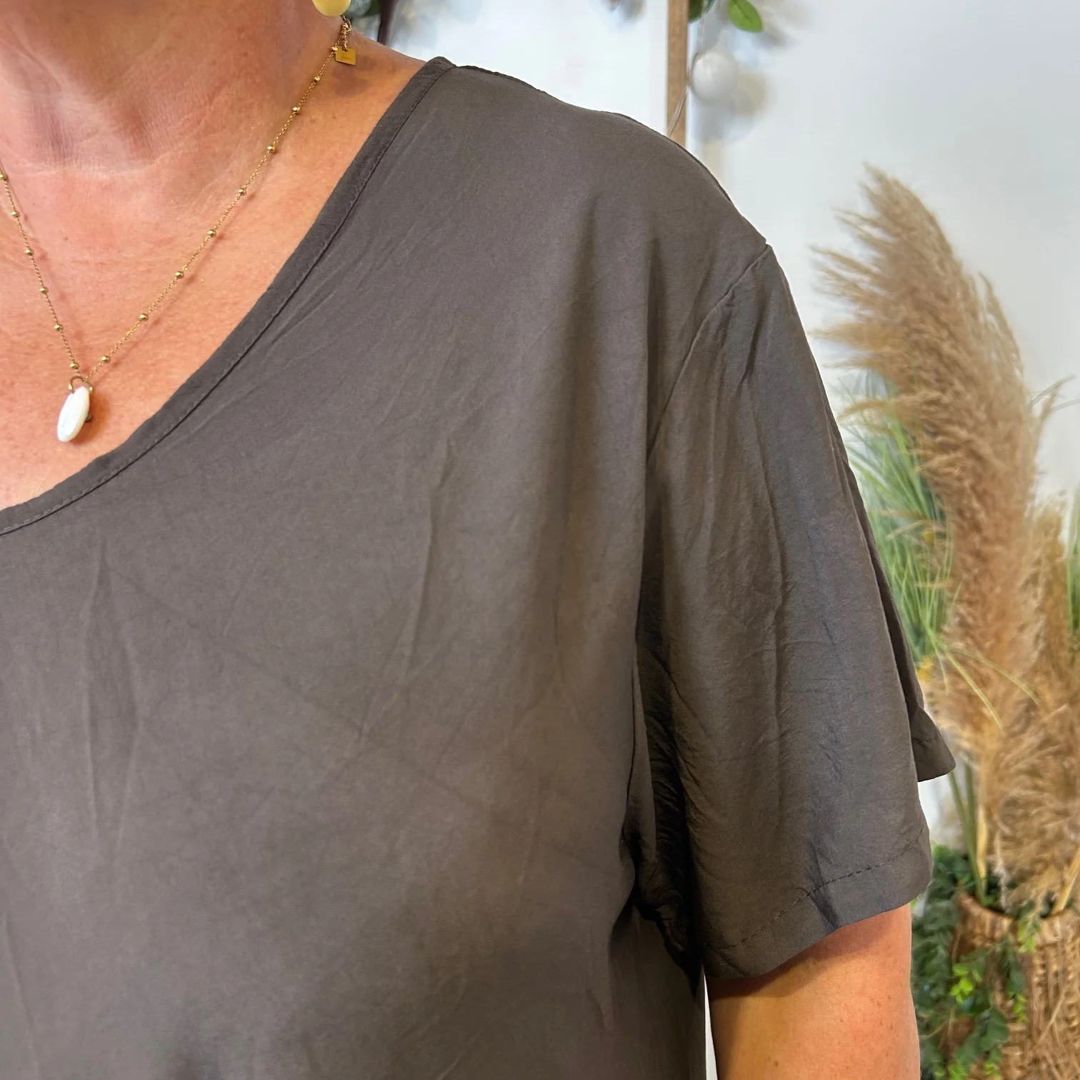 Z159- Robe longue Fluide 🇮🇹 - marron - taille-unique-grande-taille