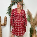 Robe uni plumetis (T40-T48) - bordeaux - 48