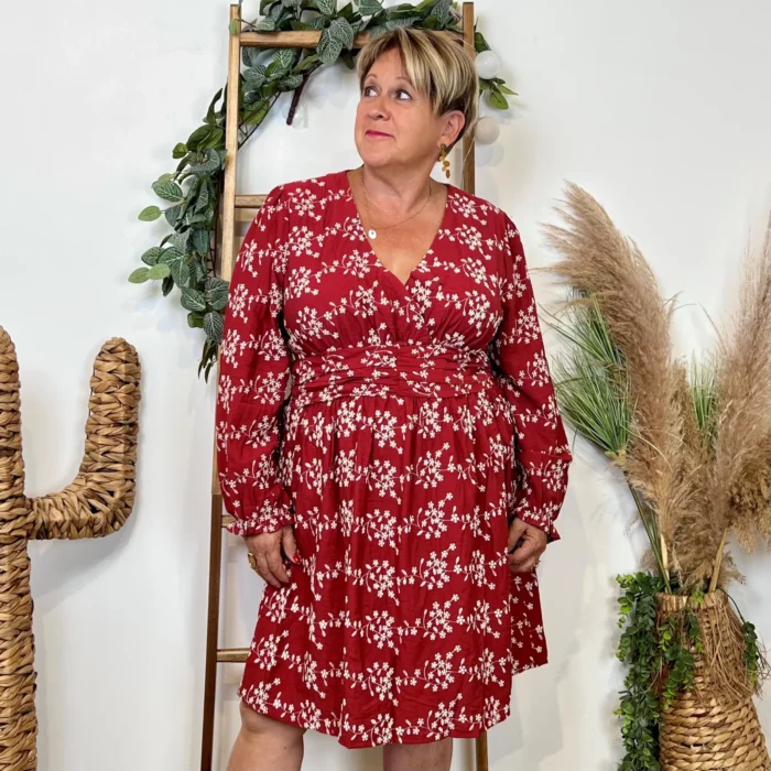 Robe uni plumetis (T40-T48) - bordeaux - 48