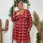 Robe uni plumetis (T40-T48) - bordeaux - 48