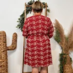 Robe uni plumetis (T40-T48) - bordeaux - 48
