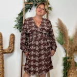 Robe uni plumetis (T40-T48) - marron - 48