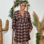 Robe uni plumetis (T40-T48) - marron - 48