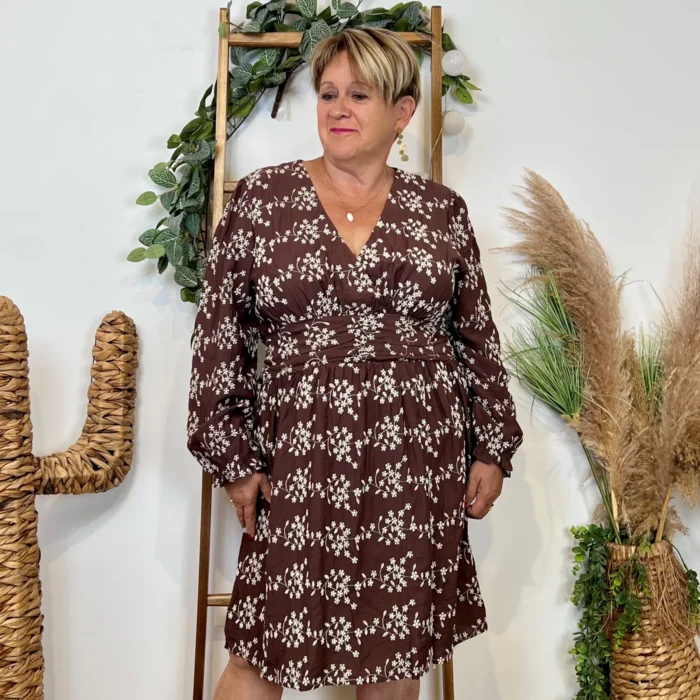 Robe uni plumetis (T40-T48) - marron - 48