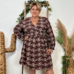 Robe uni plumetis (T40-T48) - marron - 48